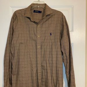 Brown plaid Polo button down shirt